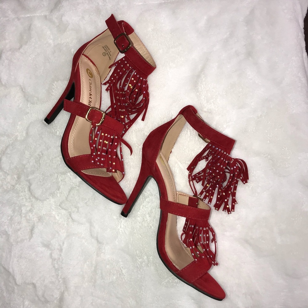 NWOB Red Strappy High Heel Sandals